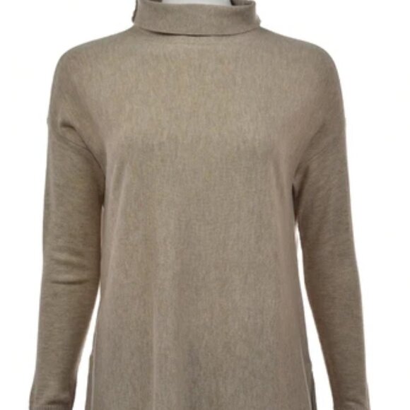 LOFT Ann Taylor Womens Sweater Size S Beige Turtleneck Long Sleeve Acrylic - Picture 3 of 8